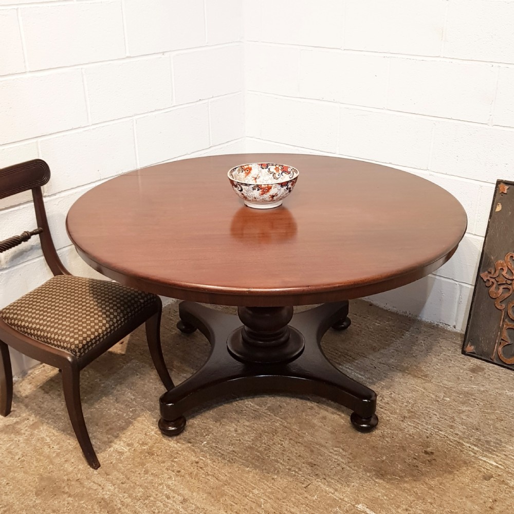 ANTIQUE VICTORIAN. MAHOGANY CIRCULAR TILT TOP BREAKFAST DINING TABLE C1880 