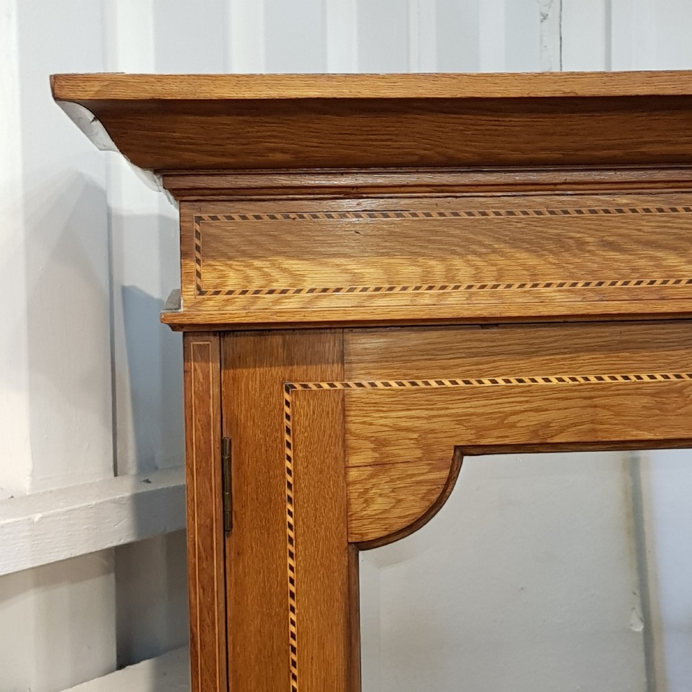 ANTIQUE EDWARDIAN INLAID OAK DOUBLE WARDROBE C1900 View VI