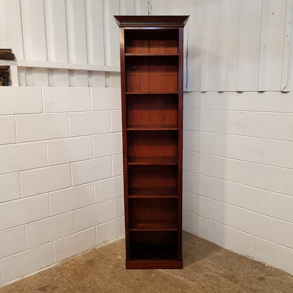 ANTIQUE VICTORIAN MAHOGANY TALL OPEN BOOKCASE C1880 View II