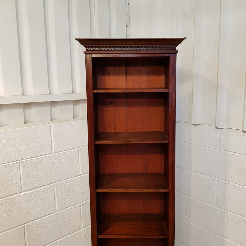ANTIQUE VICTORIAN MAHOGANY TALL OPEN BOOKCASE C1880 View V