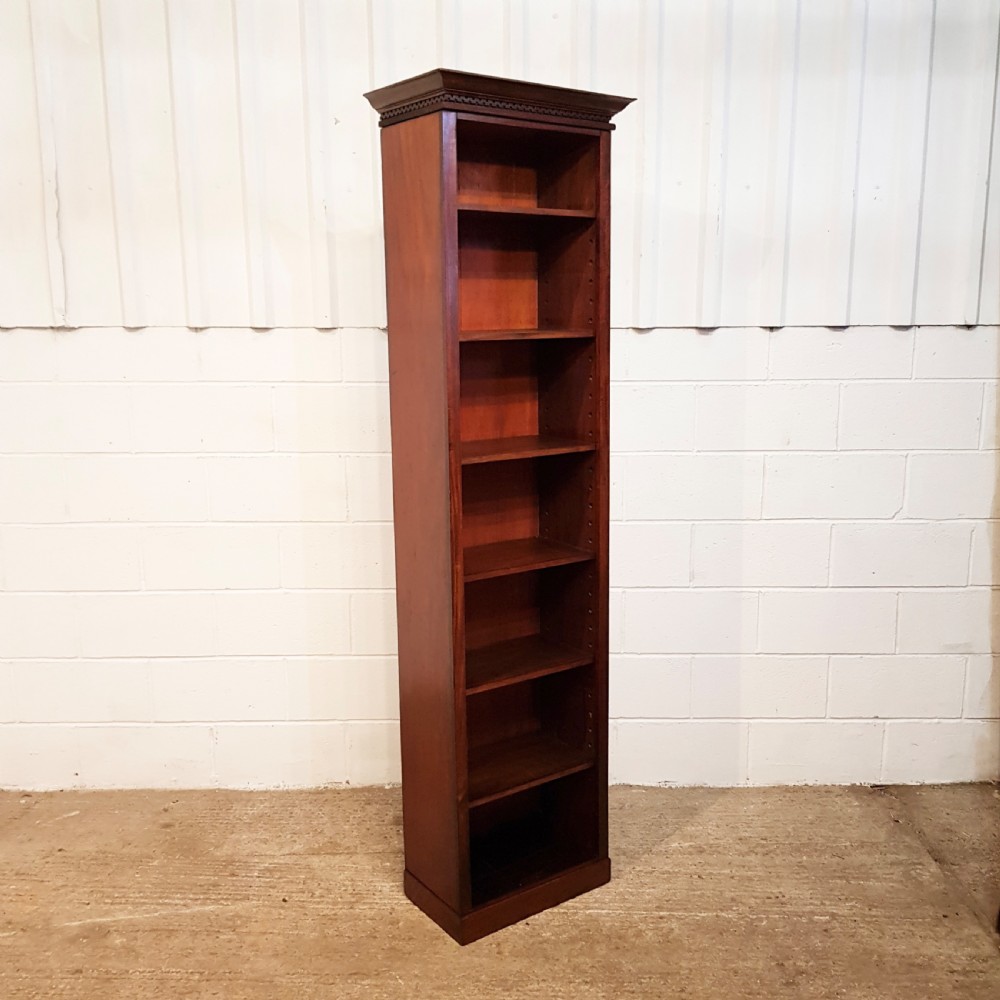 ANTIQUE VICTORIAN MAHOGANY TALL OPEN BOOKCASE C1880 View VI