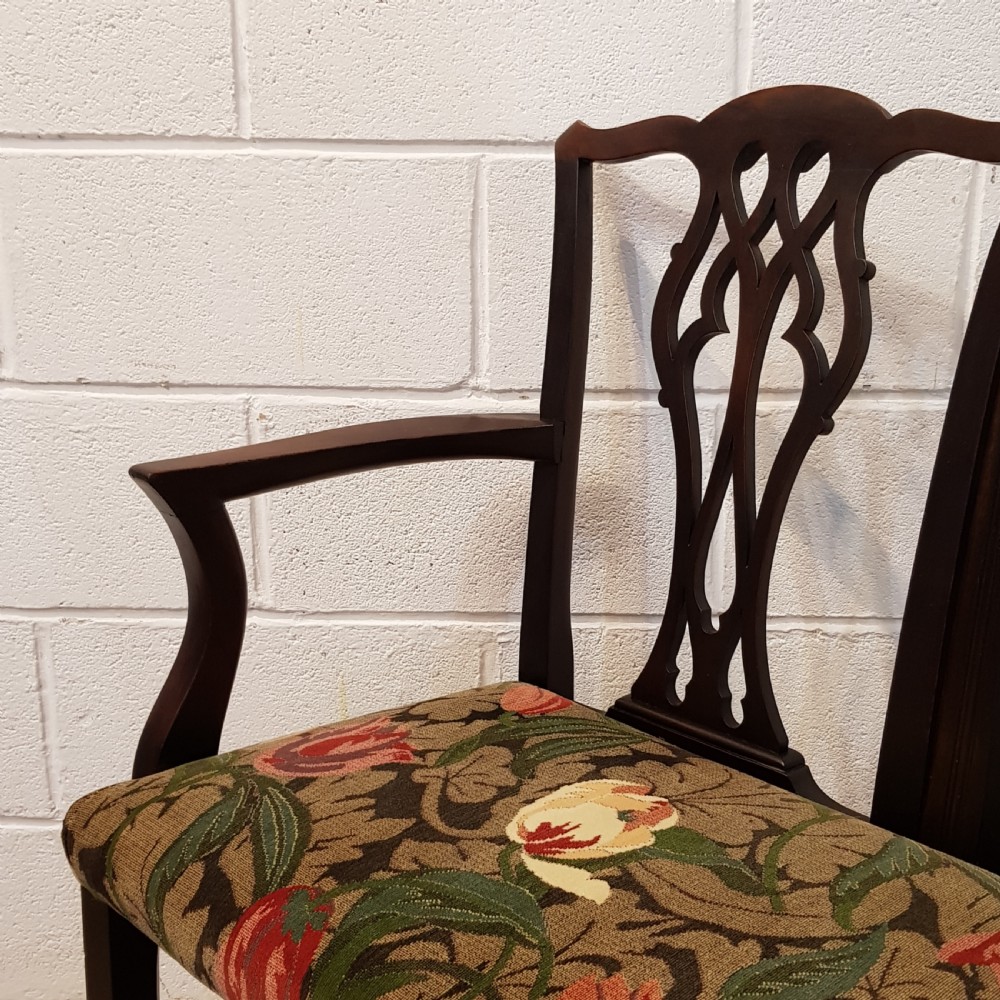 ANTIQUE GEORGIAN MAHOGANY CHIPPENDALE TRIPLE CHAIR BACK SOFA C 1820 View VI