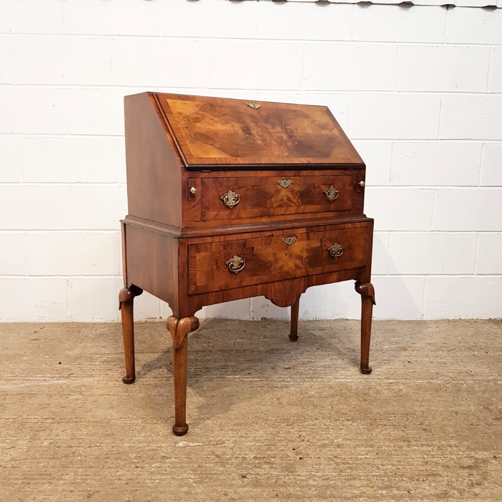 ANTIQUE BURR WALNUT BUREAU C1920 View II