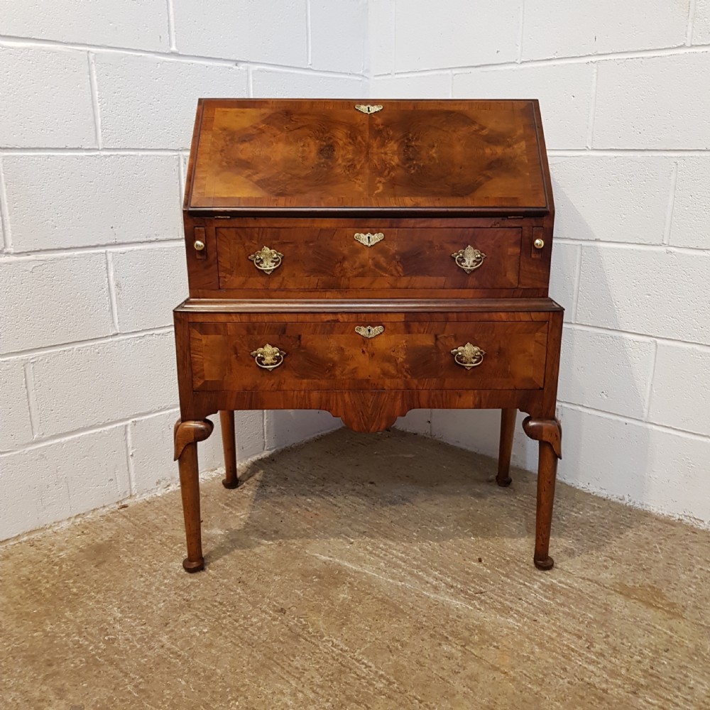 ANTIQUE BURR WALNUT BUREAU C1920 View III