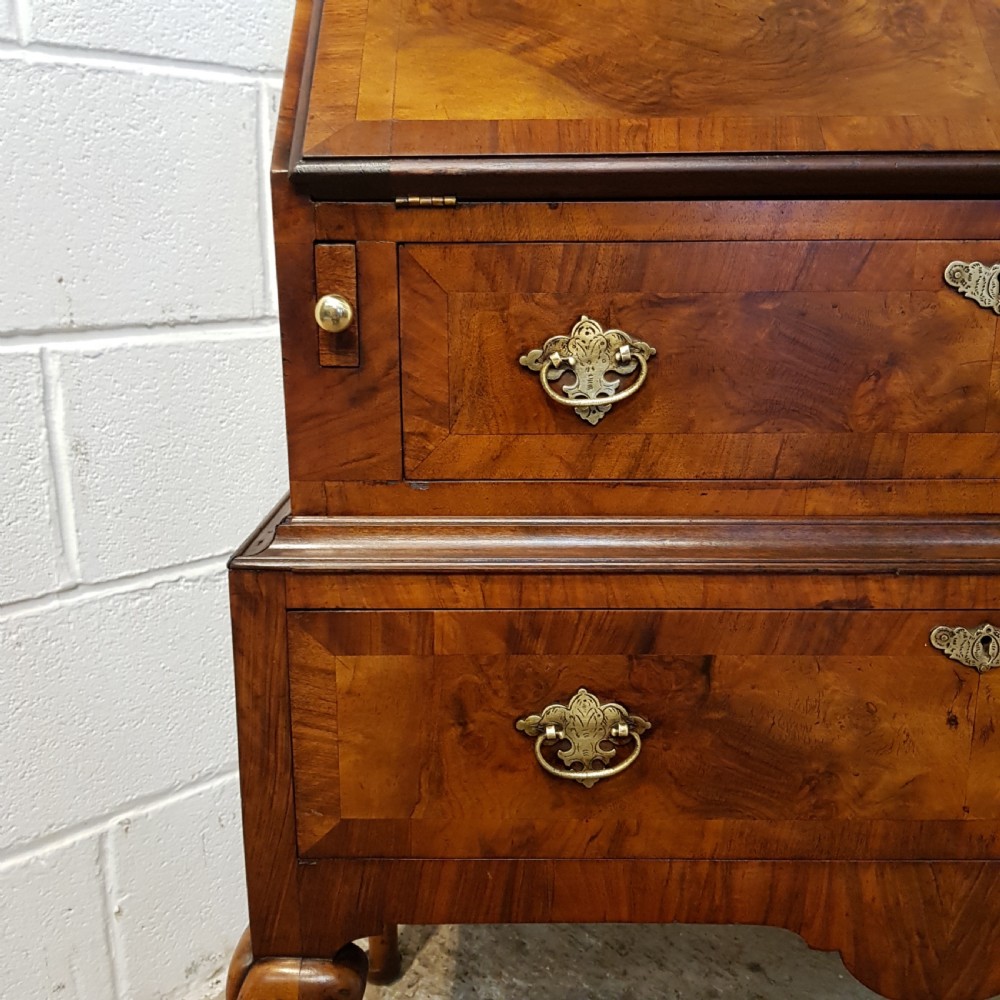 ANTIQUE BURR WALNUT BUREAU C1920 View V