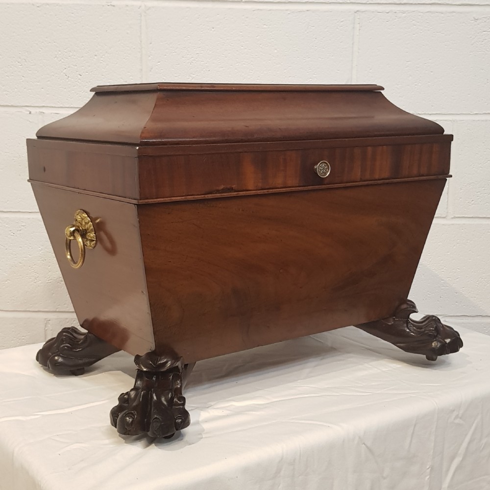 ANTIQUE REGENCY MAHOGANY SARCOPHAGUS C1820 