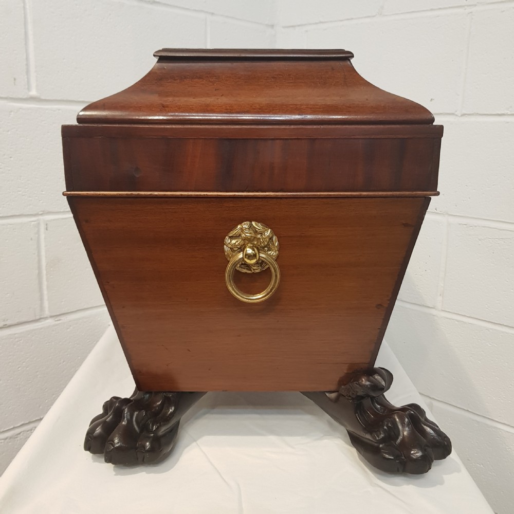 ANTIQUE REGENCY MAHOGANY SARCOPHAGUS C1820  View IV