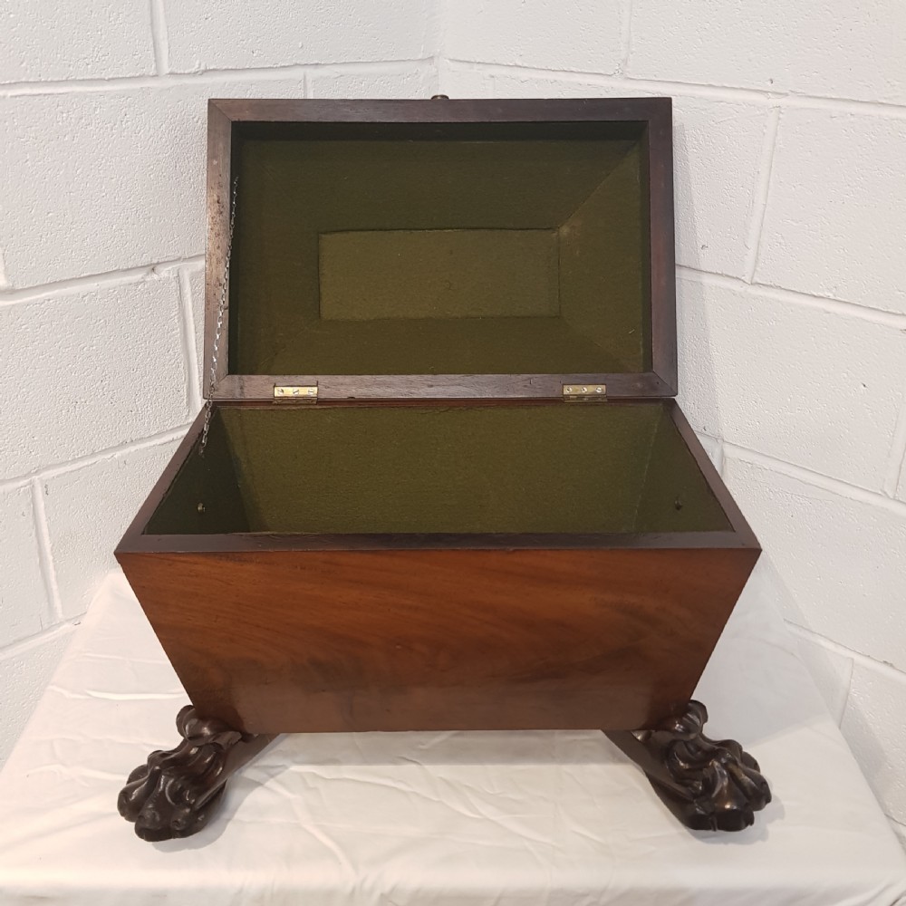 ANTIQUE REGENCY MAHOGANY SARCOPHAGUS C1820  View V