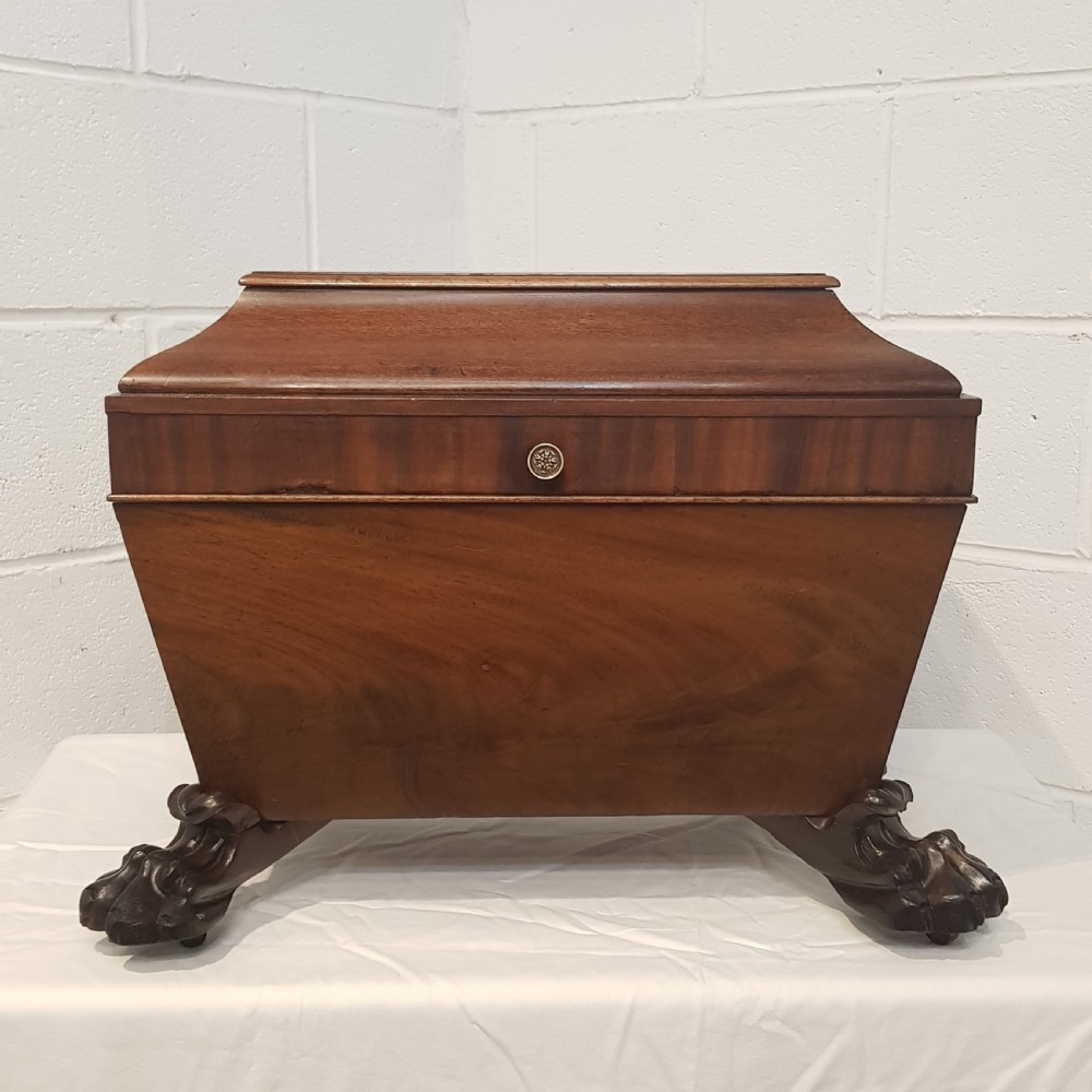 ANTIQUE REGENCY MAHOGANY SARCOPHAGUS C1820  View VI