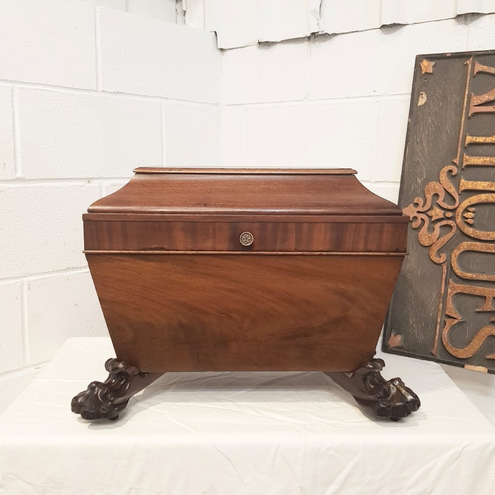 ANTIQUE REGENCY MAHOGANY SARCOPHAGUS C1820  View IX