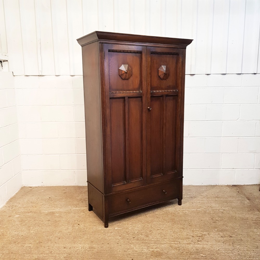 ANTIQUE OAK DOUBLE WARDROBE C1920 View II