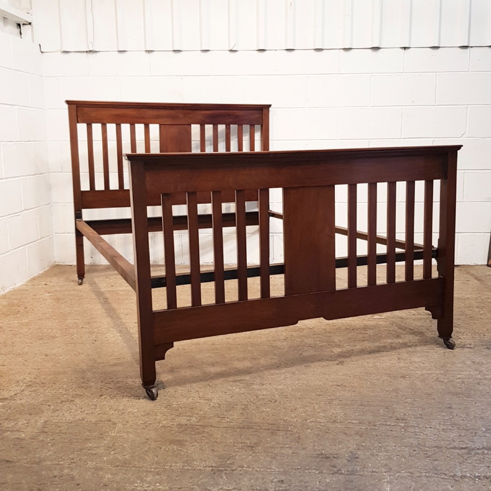 ANTIQUE EDWARDIAN MAHOGANY DOUBLE BED C1900