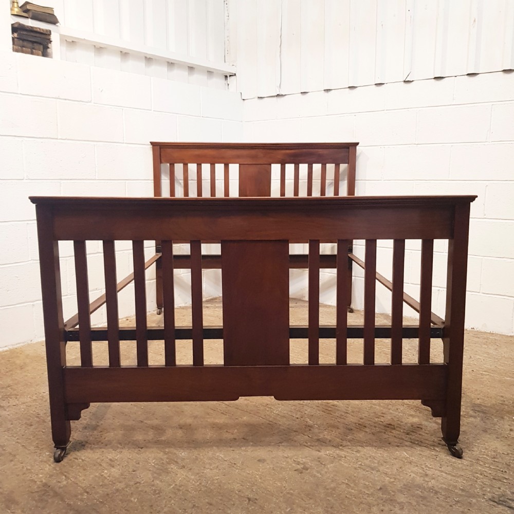 ANTIQUE EDWARDIAN MAHOGANY DOUBLE BED C1900 View V