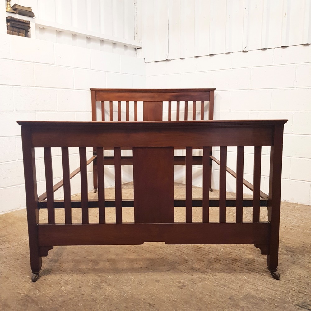 ANTIQUE EDWARDIAN MAHOGANY DOUBLE BED C1900 View VII
