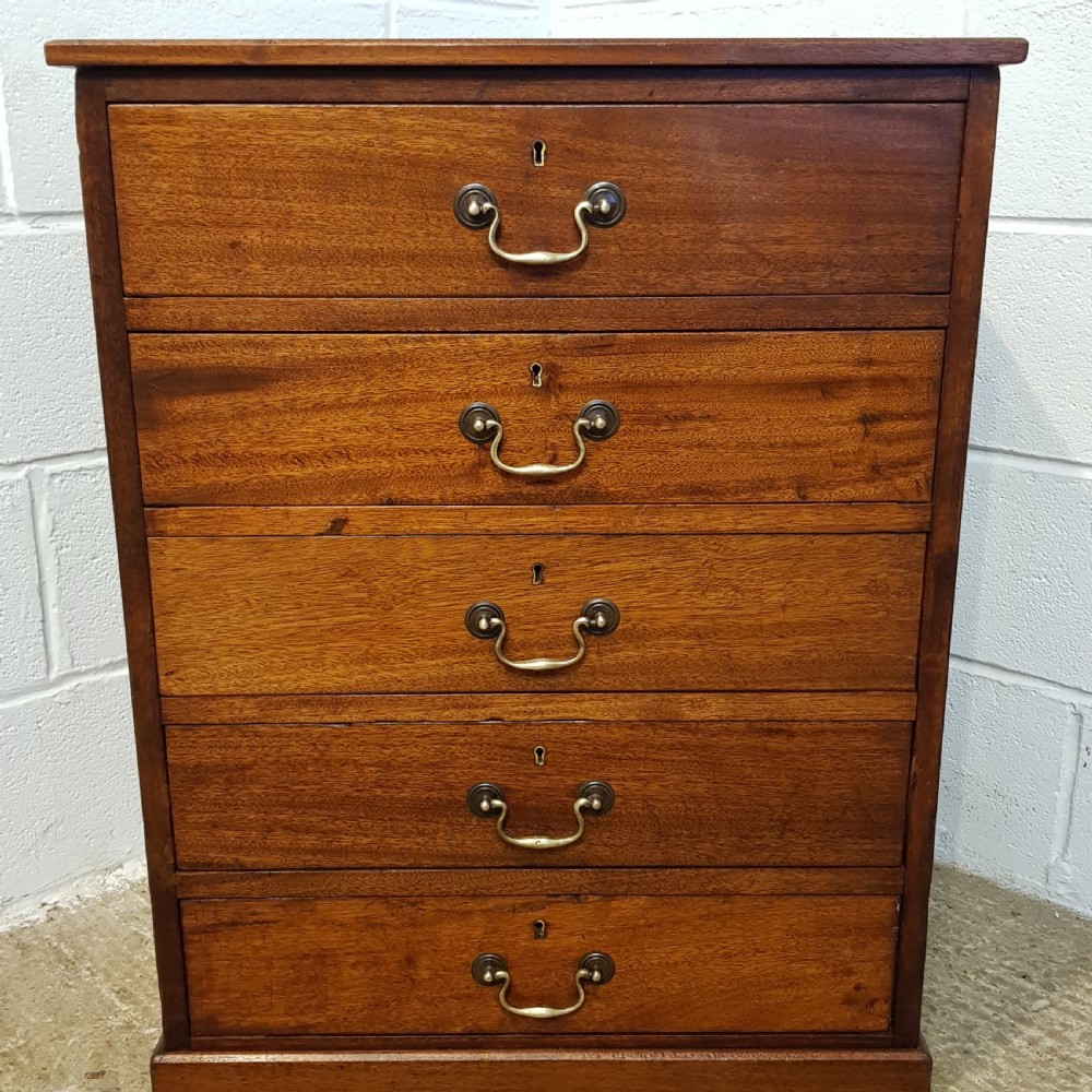 ANTIQUE LATE VICTORIAN MAHOGANY SMALL CHEST OF DRAWERS C1890 View III