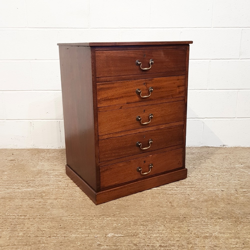 ANTIQUE LATE VICTORIAN MAHOGANY SMALL CHEST OF DRAWERS C1890 View VI