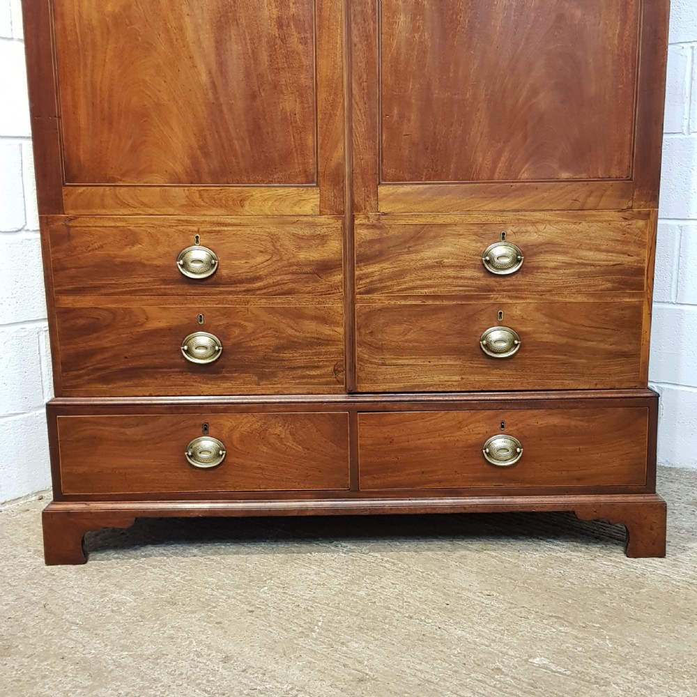 ANTIQUE REGENCY MAHOGANY Y DOUBLE WARDROBE C1820 View VI