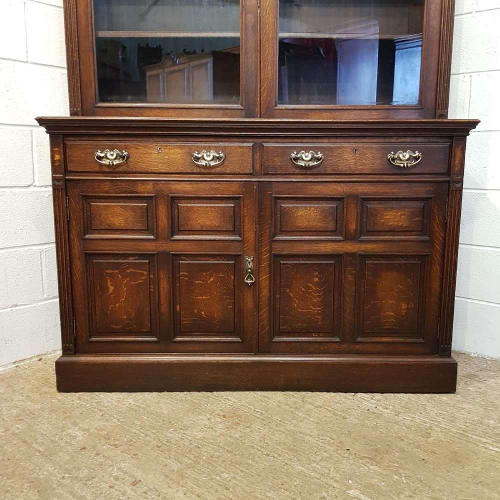 ANTIQUE LATE VICTORIAN OAK LIBRARY BOOKCASE C1890 View III