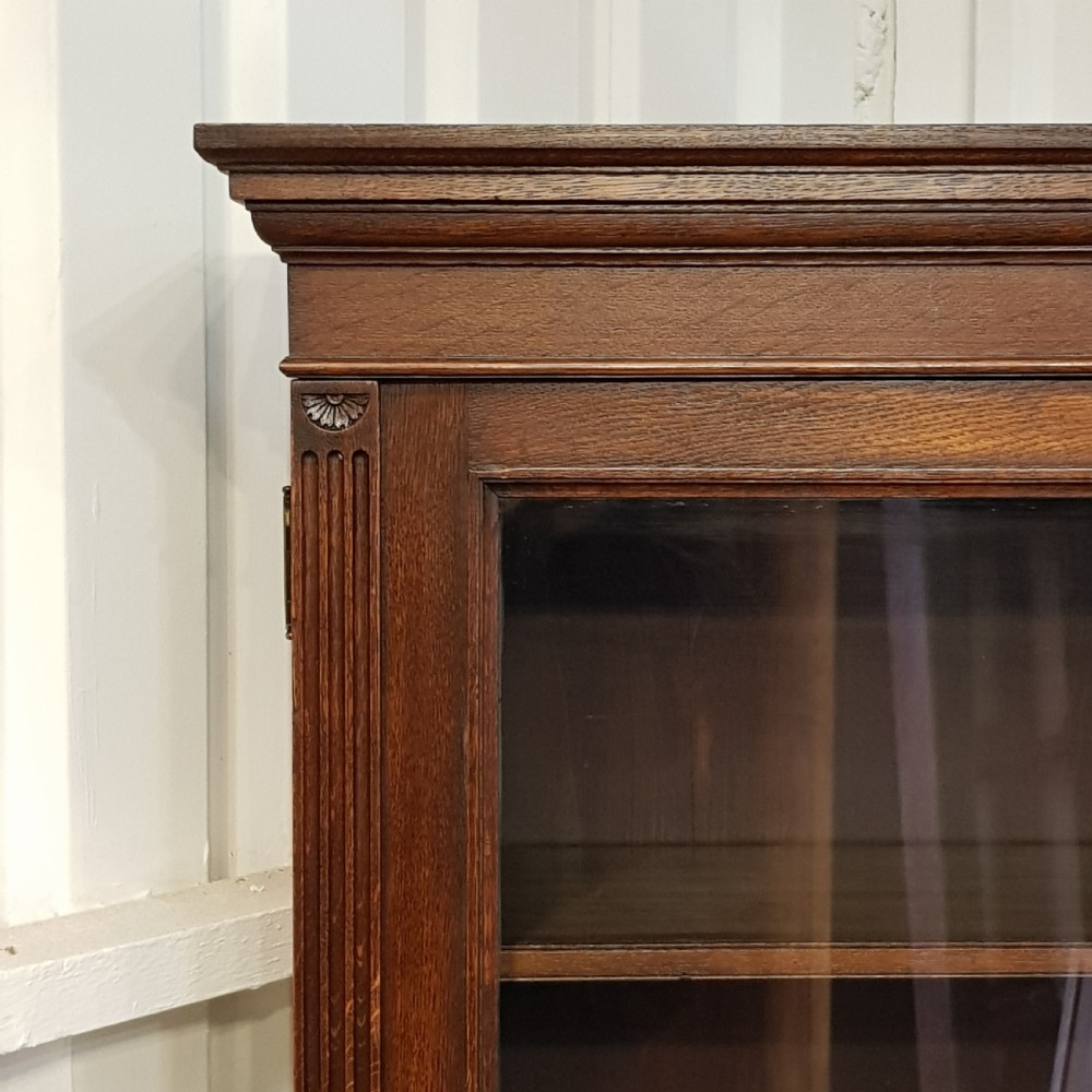 ANTIQUE LATE VICTORIAN OAK LIBRARY BOOKCASE C1890 View VII