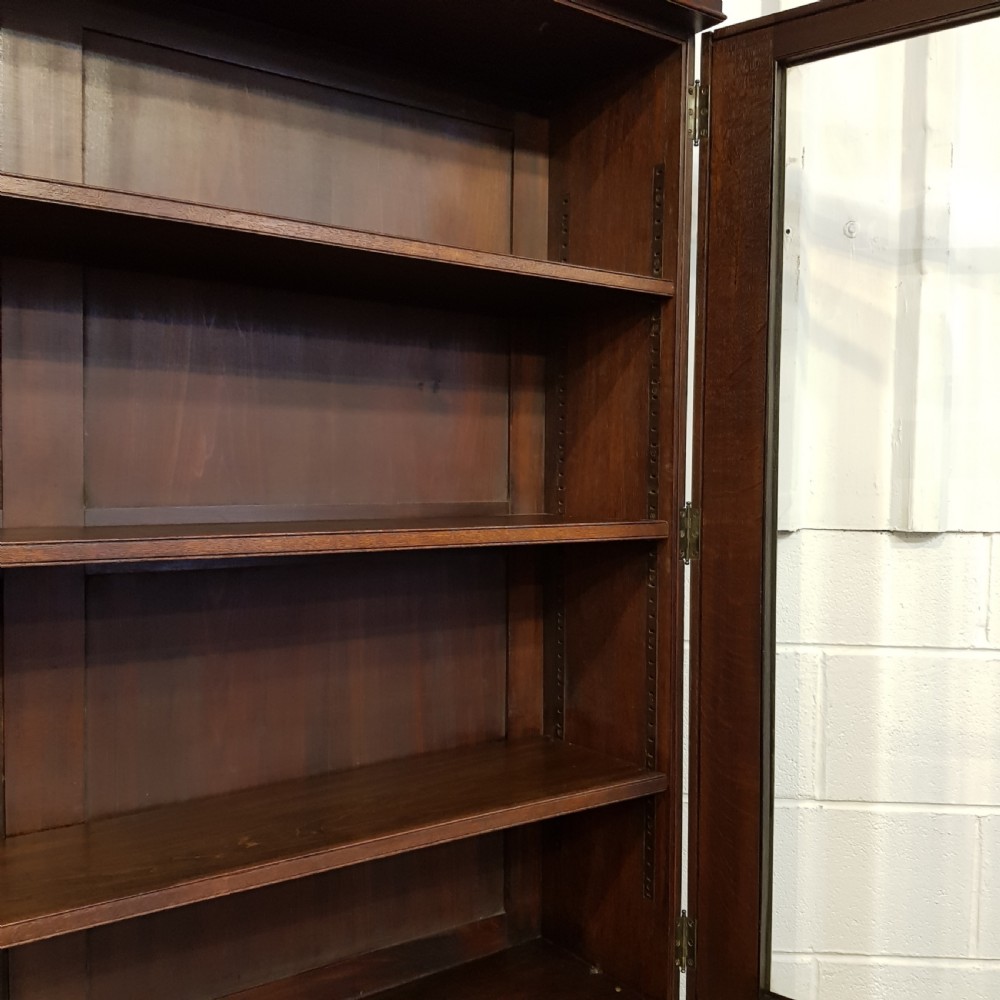 ANTIQUE LATE VICTORIAN OAK LIBRARY BOOKCASE C1890 View VIII