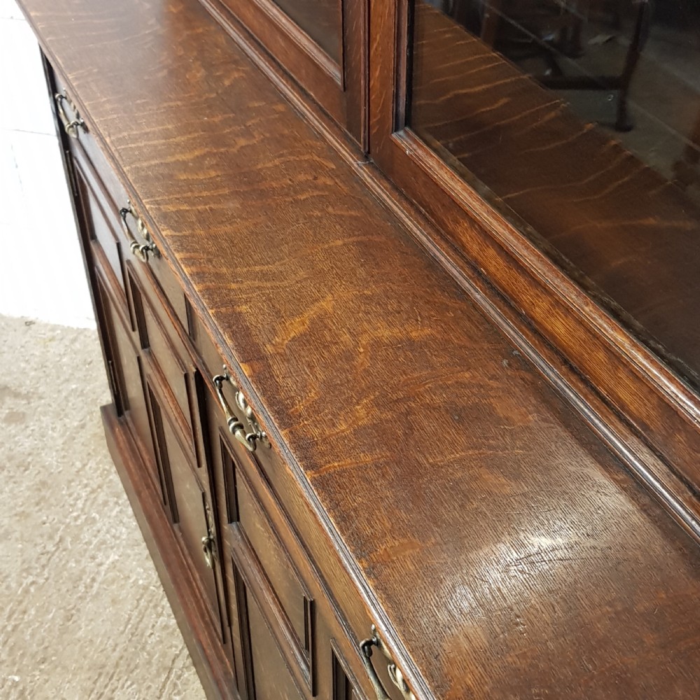 ANTIQUE LATE VICTORIAN OAK LIBRARY BOOKCASE C1890 View IX