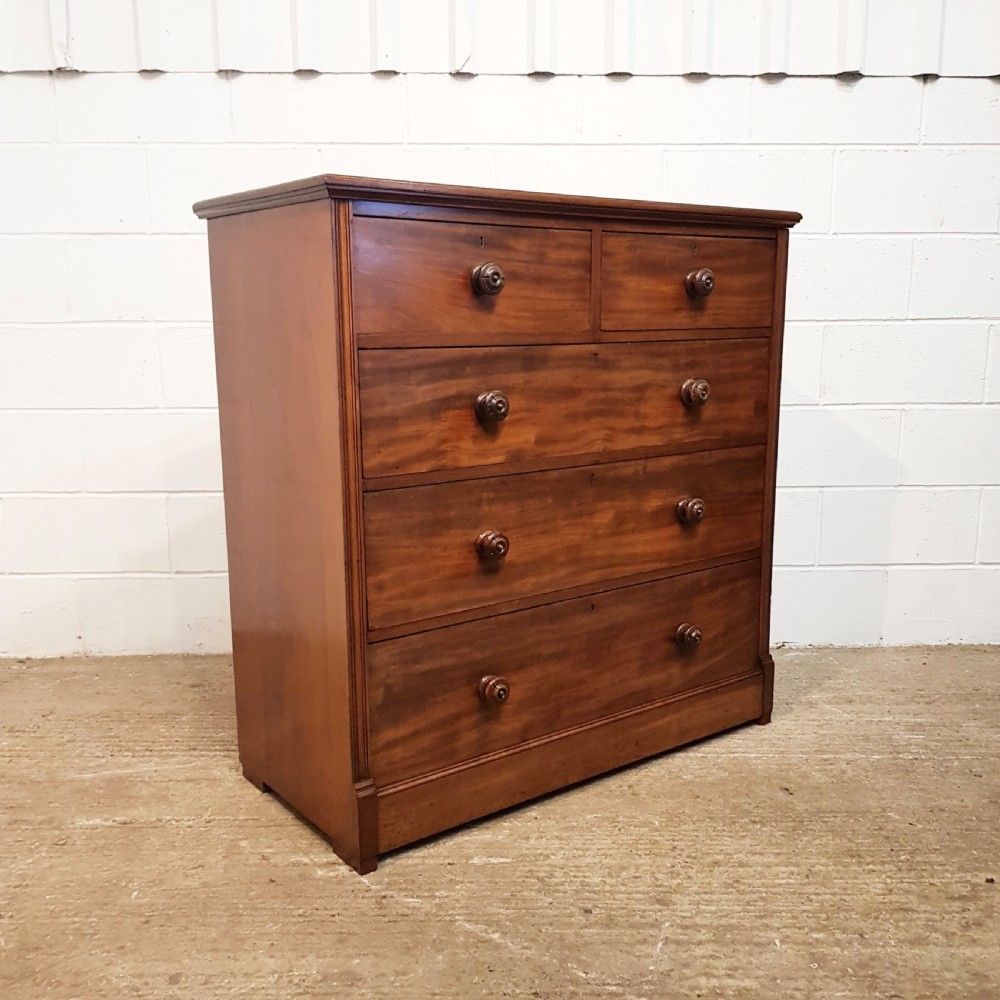 ANTIQUE VICTORIAN, MAHOGANY CHEST OF DRAWERS C1880 View II