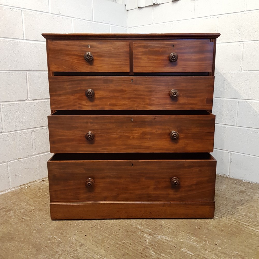 ANTIQUE VICTORIAN, MAHOGANY CHEST OF DRAWERS C1880 View V