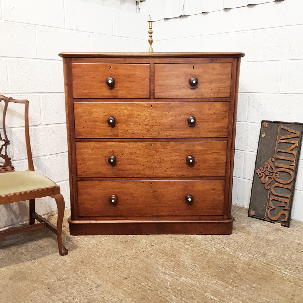 ANTIQUE VICTORIAN ,MAHOGANY CHEST OF DRAWERS C1880