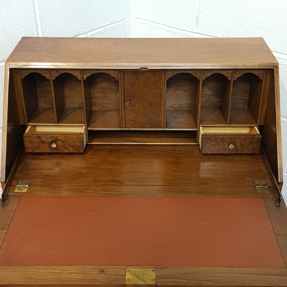 ANTIQUE BURR WALNUT BUREAU C1920 View VI