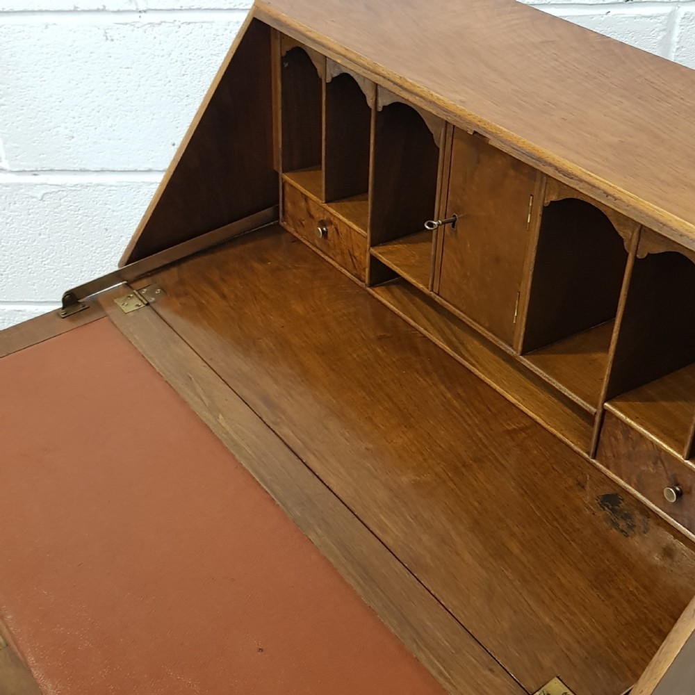ANTIQUE BURR WALNUT BUREAU C1920 View VIII