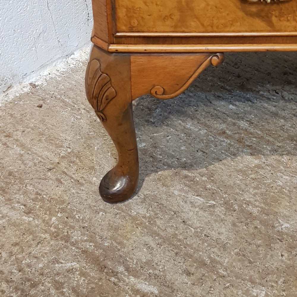 ANTIQUE BURR WALNUT BUREAU C1920 View IX