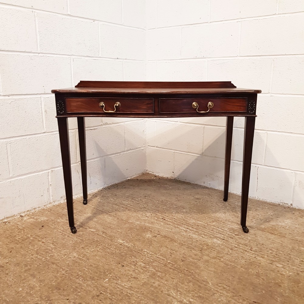 ANTIQUE REGENCY MAHOGANY SERPENTINE SHAPED SIDE TABLE C1820 View III