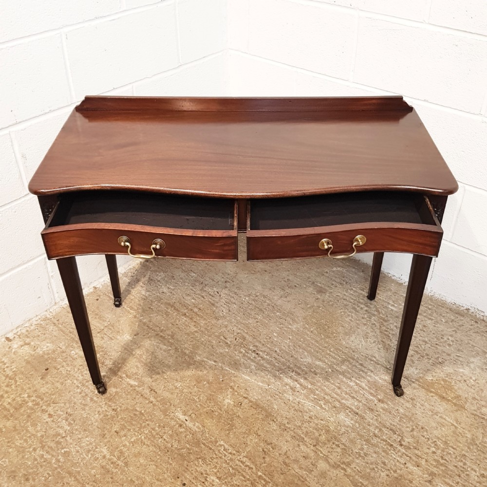 ANTIQUE REGENCY MAHOGANY SERPENTINE SHAPED SIDE TABLE C1820 View IV
