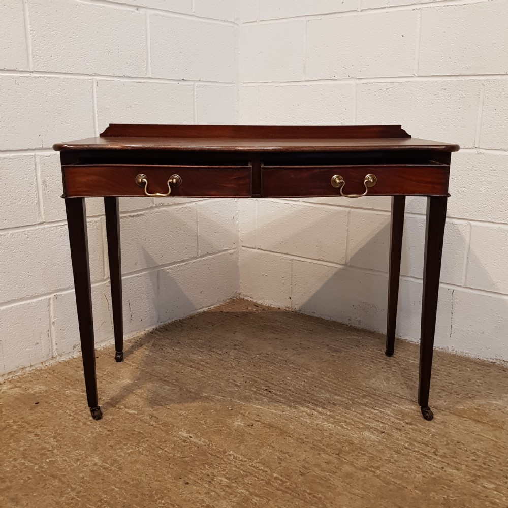 ANTIQUE REGENCY MAHOGANY SERPENTINE SHAPED SIDE TABLE C1820 View V