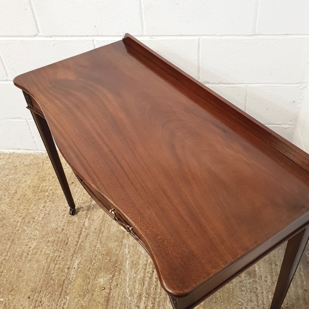 ANTIQUE REGENCY MAHOGANY SERPENTINE SHAPED SIDE TABLE C1820 View VIII