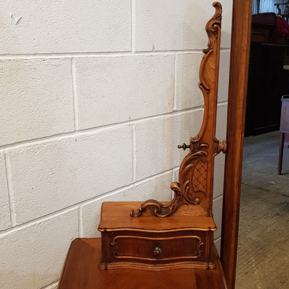 SUPERB ANTIQUE LATE 19TH CENTURY FRENCH WALNUT DRESSING TABLE & STTOOL C1890 View II