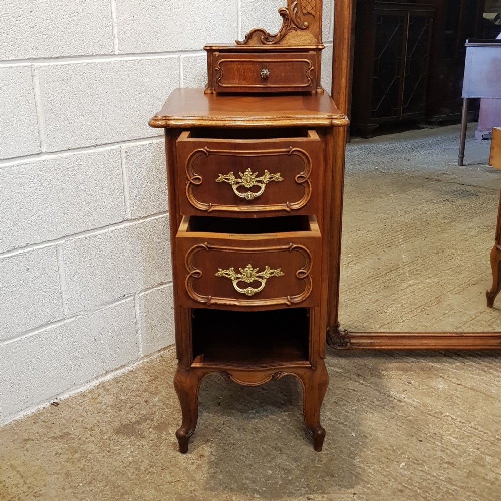 SUPERB ANTIQUE LATE 19TH CENTURY FRENCH WALNUT DRESSING TABLE & STTOOL C1890 View IV
