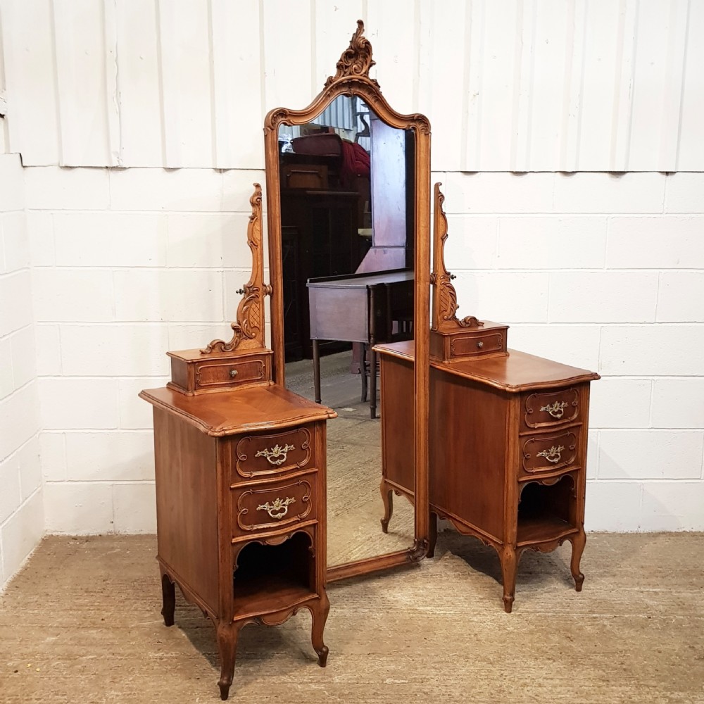 SUPERB ANTIQUE LATE 19TH CENTURY FRENCH WALNUT DRESSING TABLE & STTOOL C1890 View VI