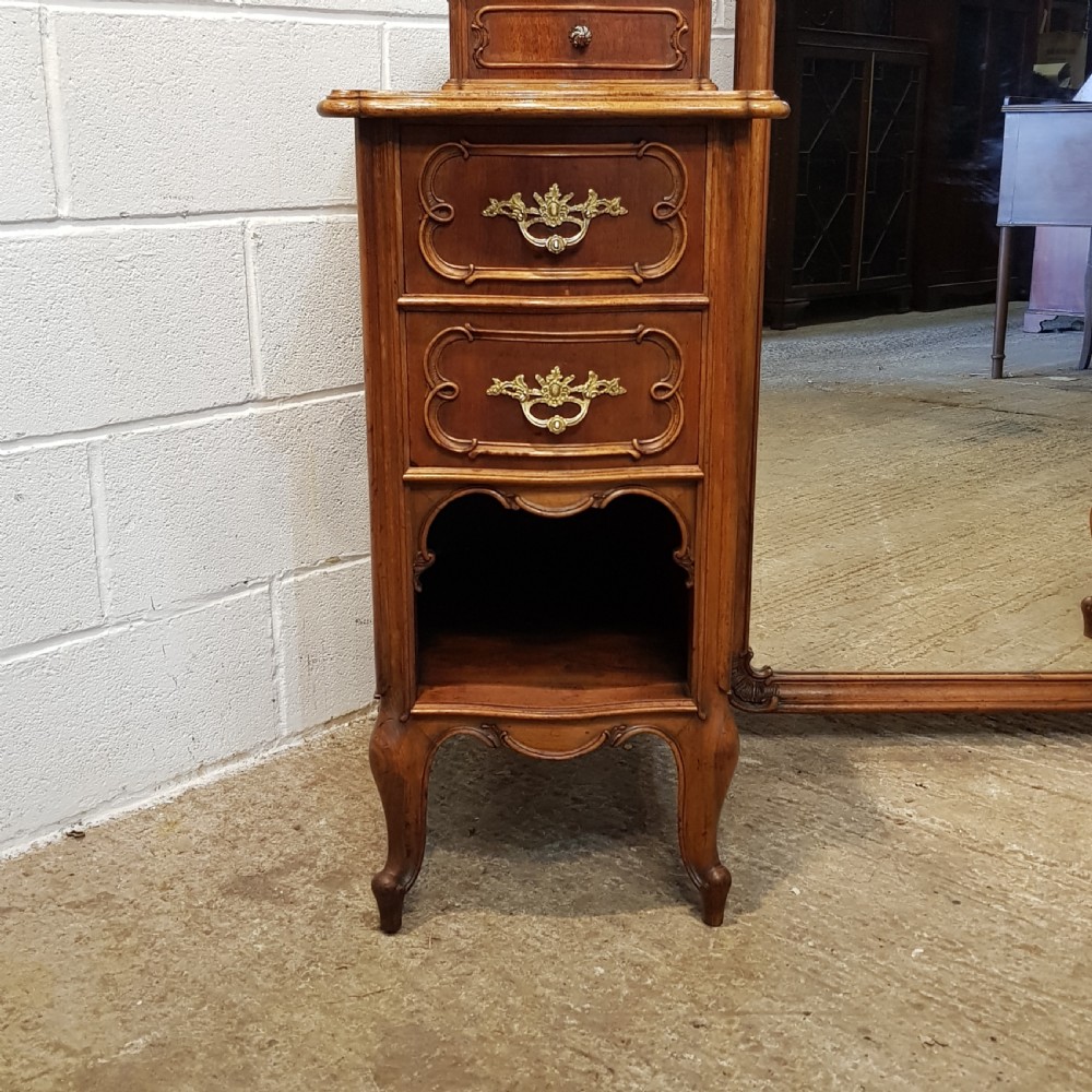 SUPERB ANTIQUE LATE 19TH CENTURY FRENCH WALNUT DRESSING TABLE & STTOOL C1890 View X