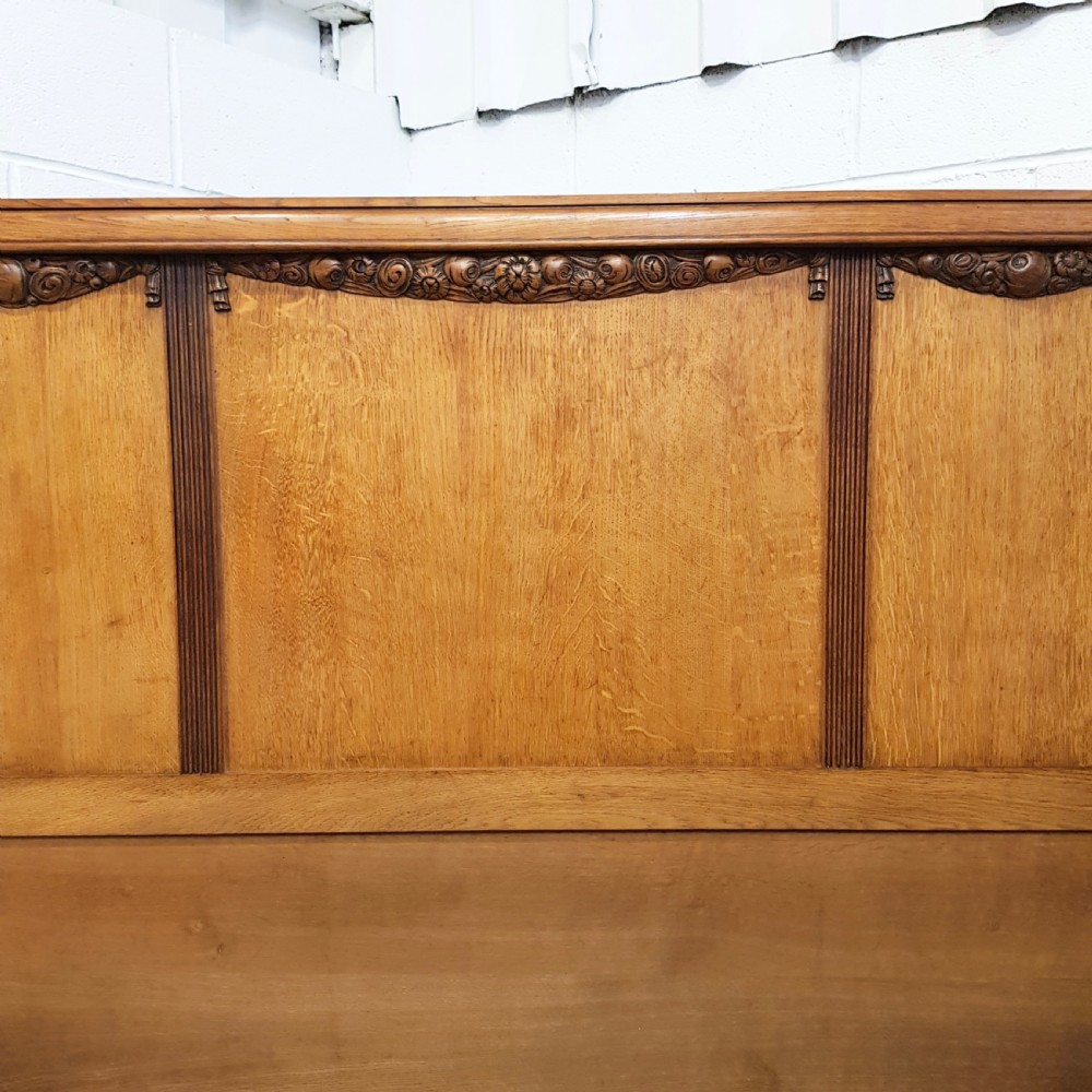 ANTIQUE FRENCH CARVED OAK DOUBLE BED C1920 View VIII