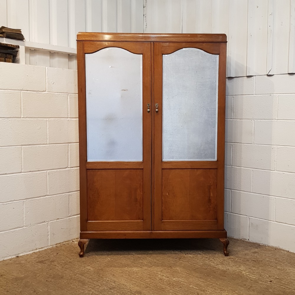 ANTIQUE WALNUT DOUBKE FITTED WARDROBE C1920 View II