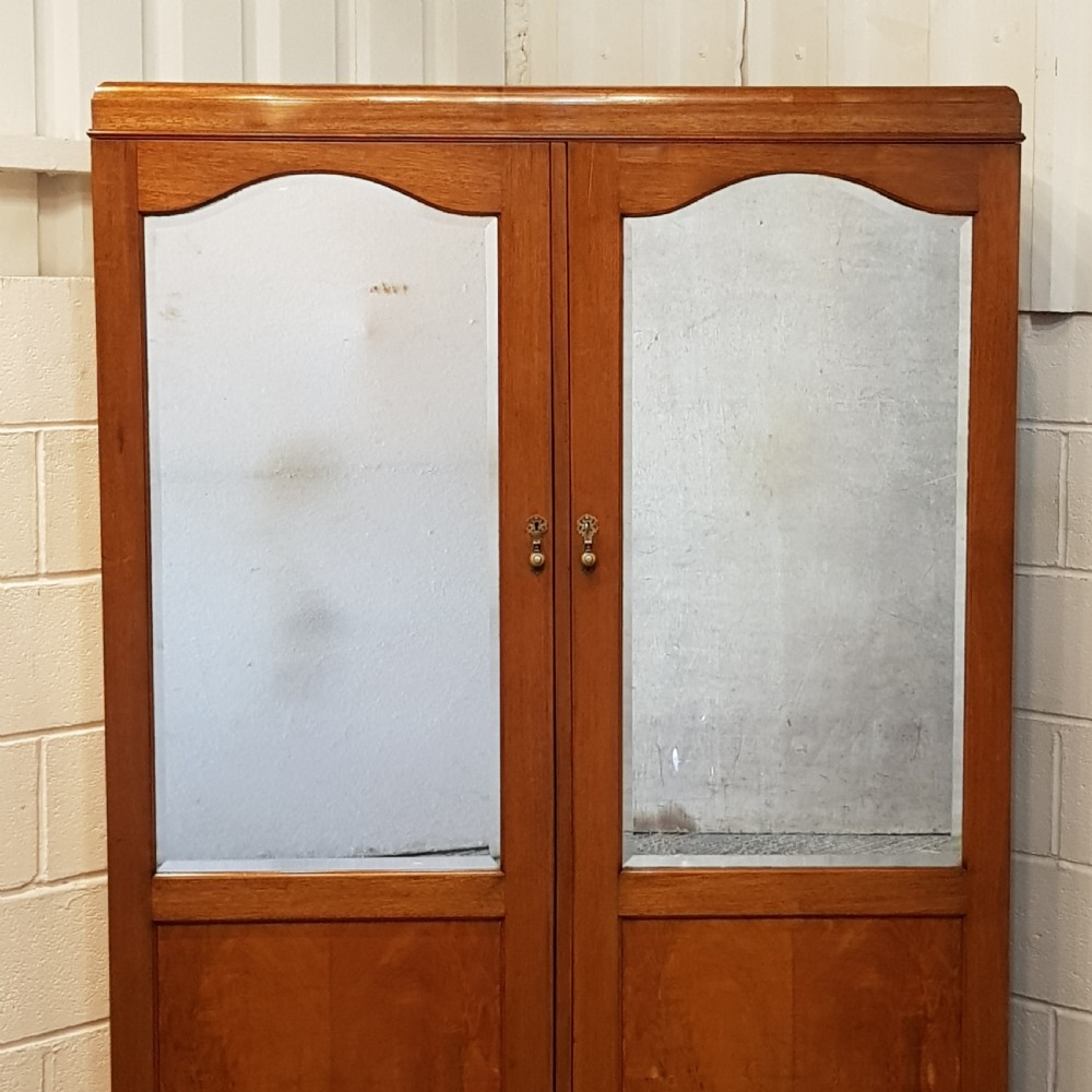 ANTIQUE WALNUT DOUBKE FITTED WARDROBE C1920 View VII
