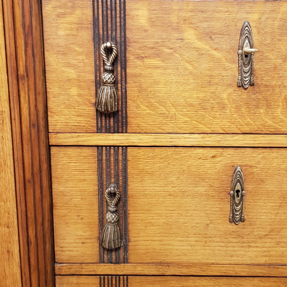 ANTIQUE FRENCH CARVED  OAK TRIPLE WARDROBE C1920 View III