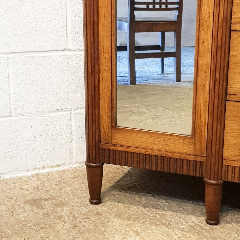 ANTIQUE FRENCH CARVED  OAK TRIPLE WARDROBE C1920 View V