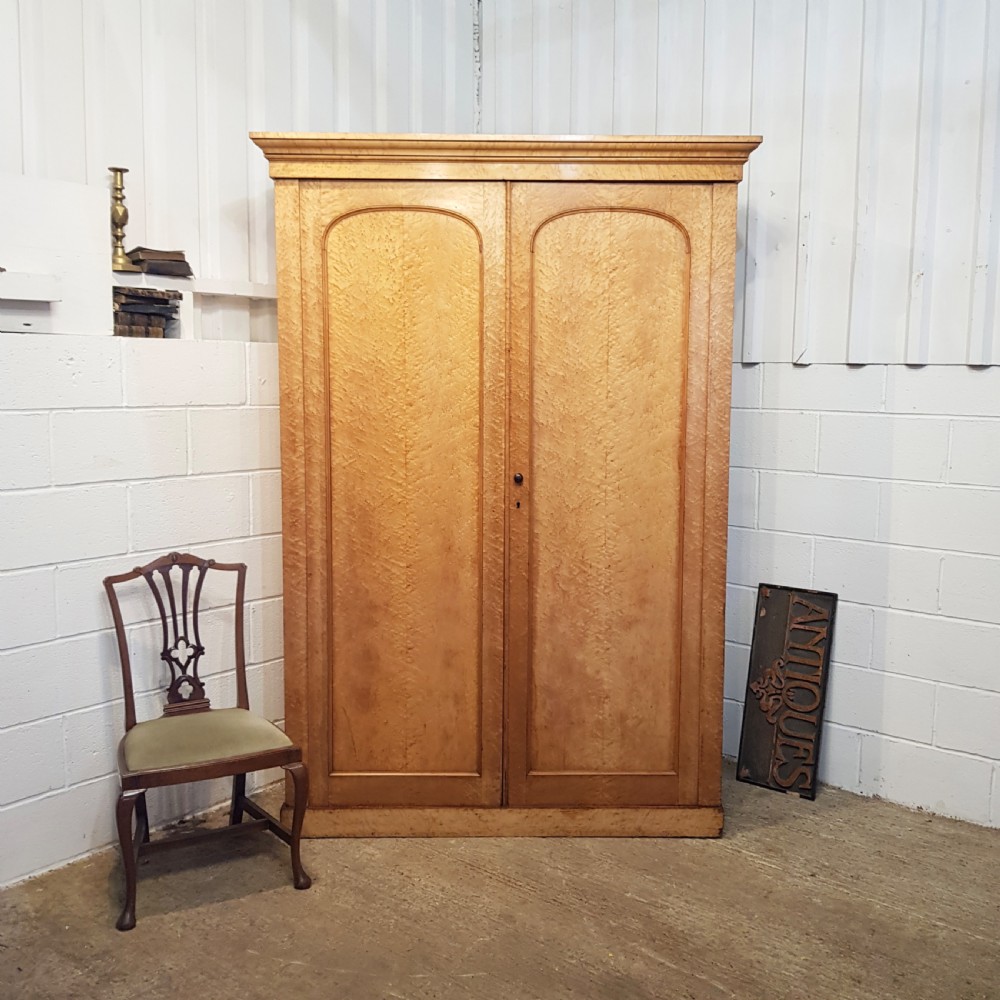 ANTIQUE VICTORIAN MAPLE DOUBLE WARDROBE C1880  ( 1 of a pair)