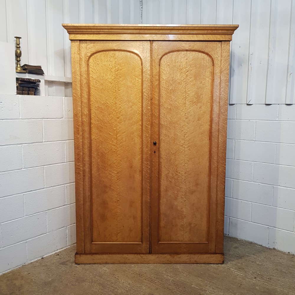 ANTIQUE VICTORIAN MAPLE DOUBLE WARDROBE C1880  ( 1 of a pair) View V