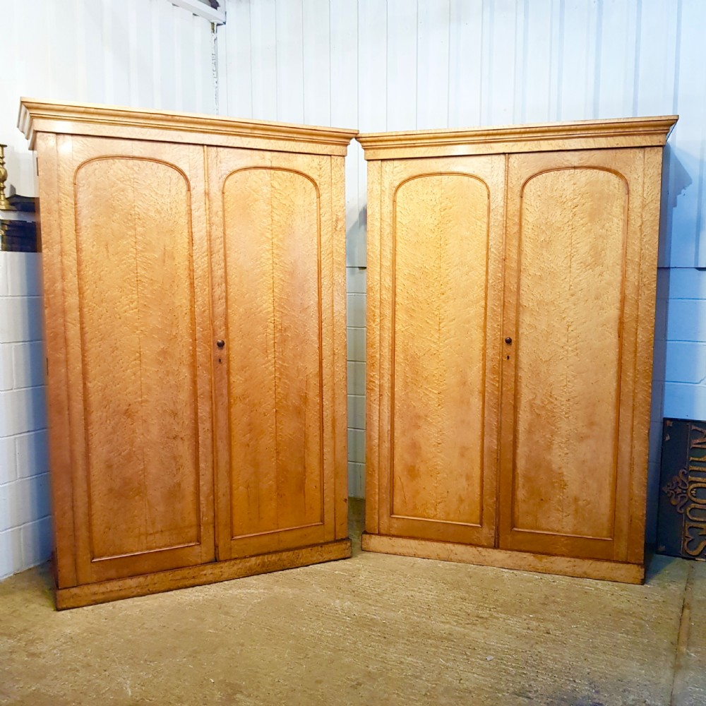 ANTIQUE VICTORIAN MAPLE DOUBLE WARDROBE C1880  ( 1 of a pair) View IX