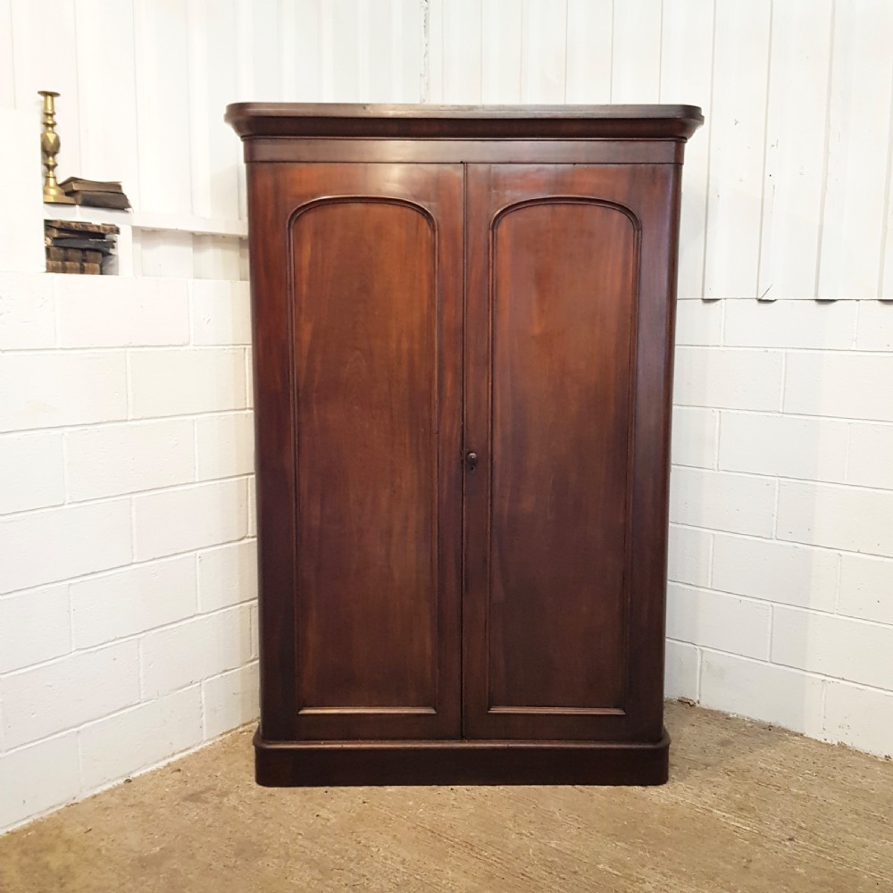 ANTIQUE VICTORIAN MAHOGANY DOUBLE WARDROBE C1880 View II