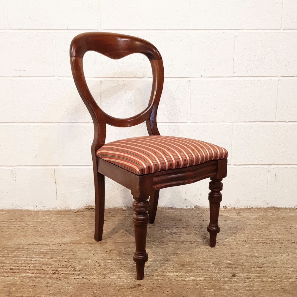 ANTIQUE VICTORIAN SET OF SIX MAHOGANY BALLOON BACK DINING CHAIRS C1880 View III