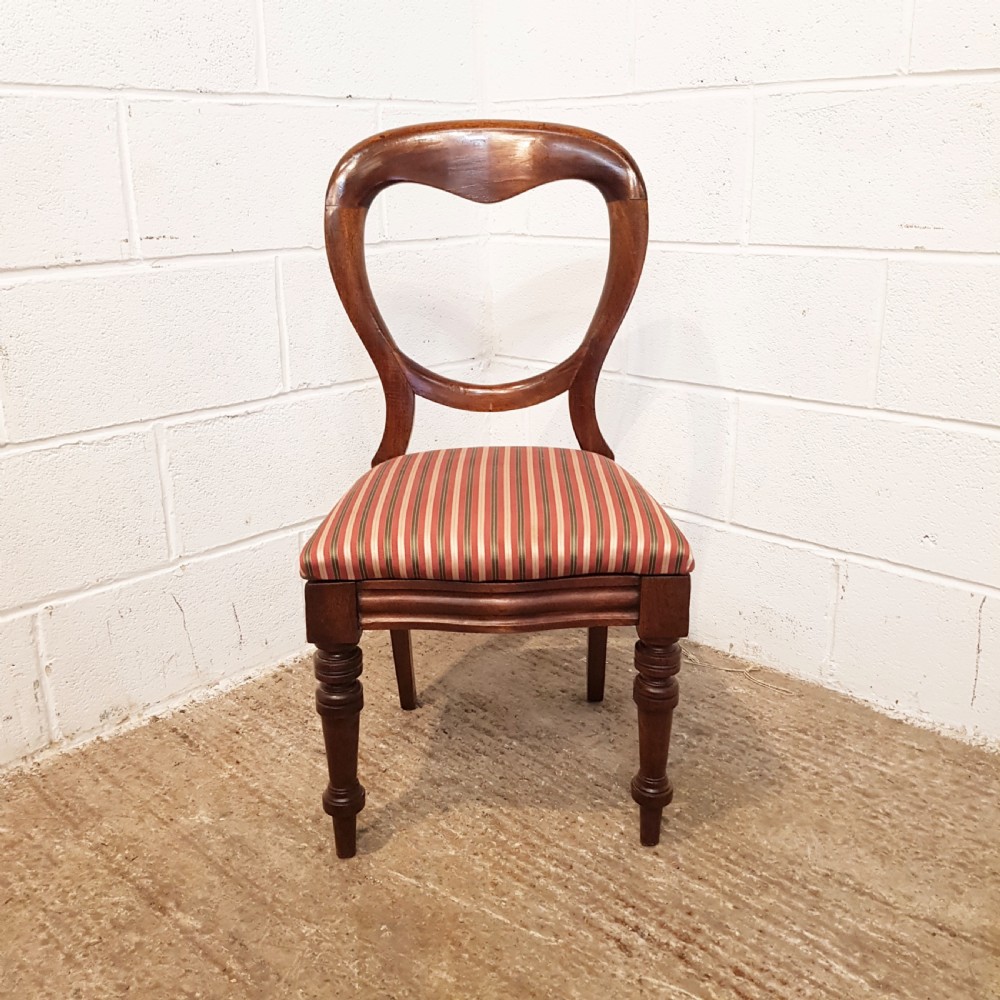 ANTIQUE VICTORIAN SET OF SIX MAHOGANY BALLOON BACK DINING CHAIRS C1880 View V